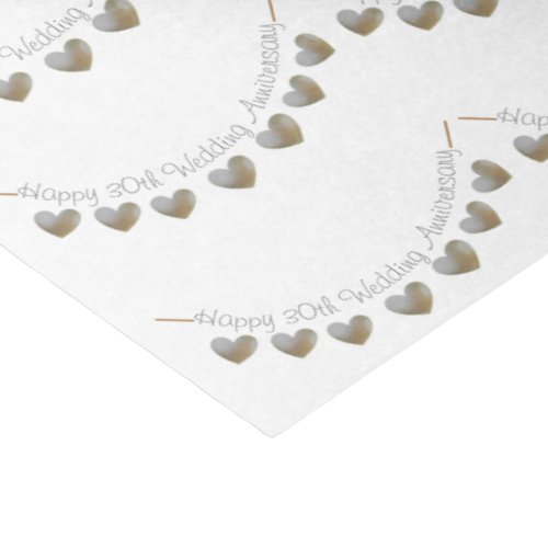 Happy 30th Wedding Anniversary pearl heart bunting Tissue Paper