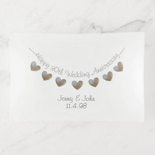 Happy 30th Wedding Anniversary pearl heart tray