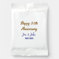 Happy 30th wedding anniversary royal blue golden s