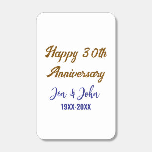 Happy 30th wedding anniversary royal blue golden s matchboxes