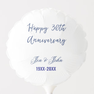 Happy 30th wedding anniversary royal blue trendy m balloon