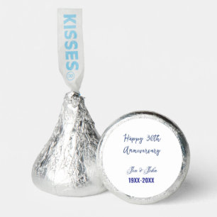 Happy 30th wedding anniversary royal blue trendy m hershey®'s kisses®