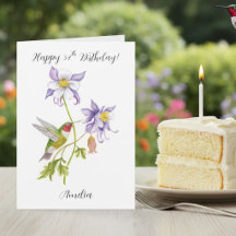 Happy 34th Birthday Columbine with Hummingbird