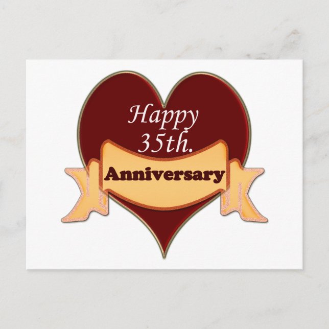 Happy 35th. Anniversary Postcard (Front)