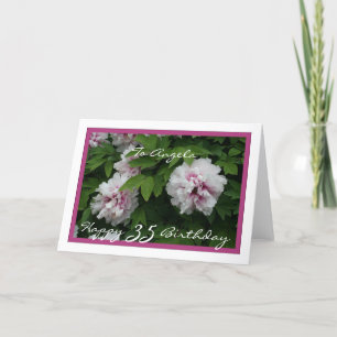 Happy 35th Birthday Customizable w/ Peonies Card