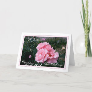 Happy 35th Birthday Customizable w/ Pink Roses Card