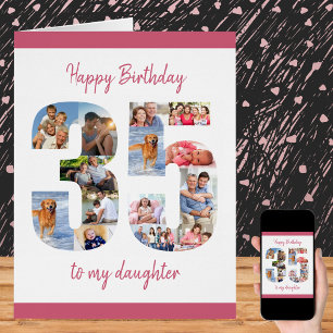 Happy 35th Birthday Daughter Big 35 Photo Collage Cards