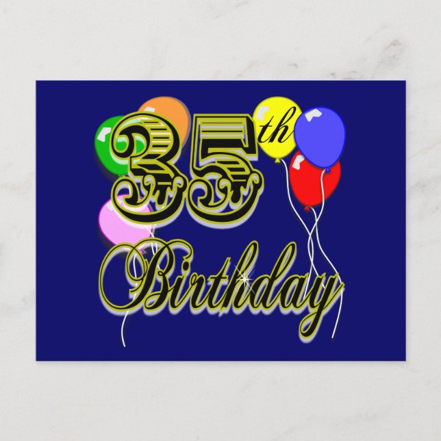 Happy 35th Birthday Gifts Postcard (Front)