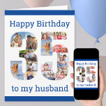 Happy 35th Birthday Husband 35 Photo Collage Card<br><div class="desc">Say Happy 35th Birthday Husband (editable) with a unique birthday card and your own custom photo collage. This birthday card for dad has modern typography in blue and simply styling in order to focus on your pictures in the number 35. The template is set up for you to edit Happy...</div>