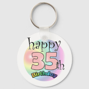 Happy 35th Birthday (roze) Keychain