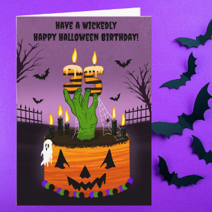 Happy 35th Halloween Birthday Spooky Cake Card
