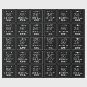 HAPPY 36TH BIRTHDAY; Art Deco Style w/ Custom Name Wrapping Paper