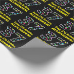 [ Thumbnail: Happy 37th Birthday, Fun Colorful Stars Pattern 37 Wrapping Paper ]