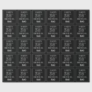 HAPPY 38TH BIRTHDAY; Art Deco Style w/ Custom Name Wrapping Paper