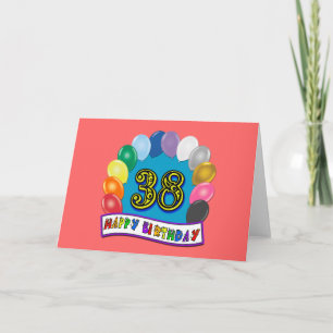 Happy 38th Birthday Balloon Arch Card
