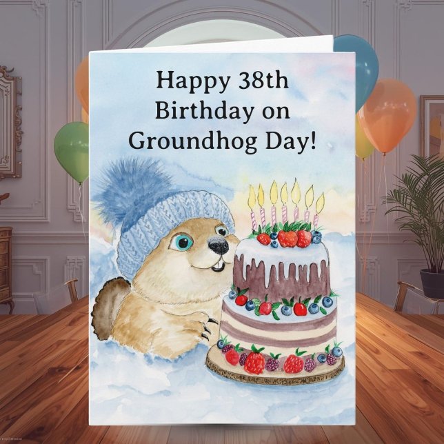  Happy 38th Groundhog Day Birthday  Card (Creator Uploaded)