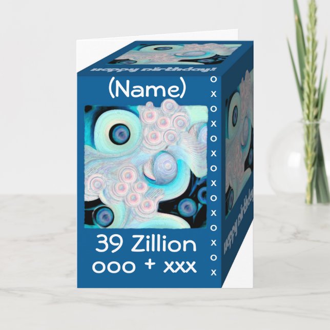 Happy 39th Birthday - 39 Zillion Hugs & Kisses Card (Front)
