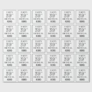 HAPPY 39TH BIRTHDAY; Art Deco Style; Custom Name Wrapping Paper