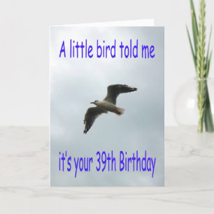 Happy 39th Birthday Flying Seagull bird Card