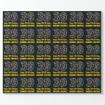 [ Thumbnail: Happy 39th Birthday, Fun Colorful Stars Pattern 39 Wrapping Paper ]