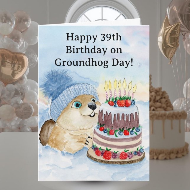  Happy 39th Groundhog Day Birthday  Card (Creator Uploaded)