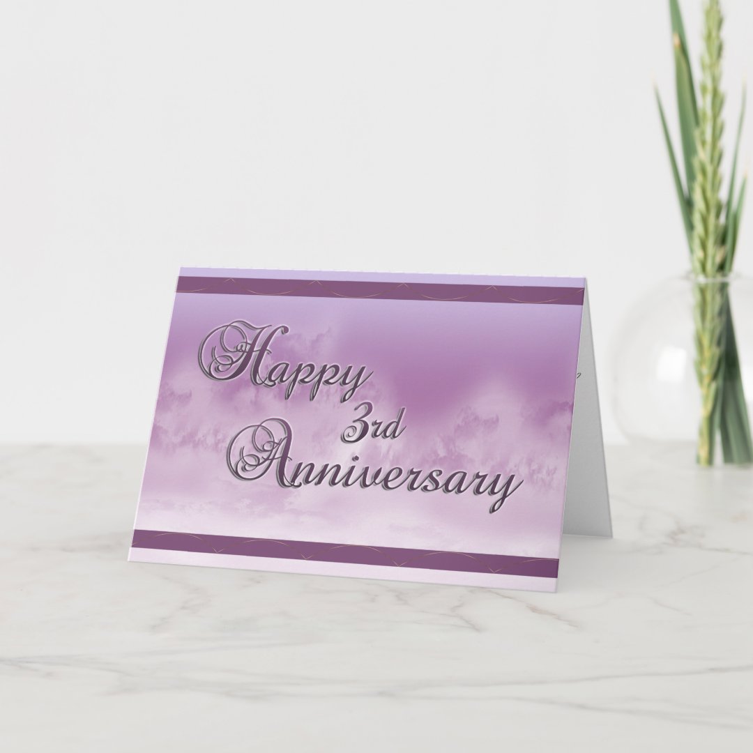 Happy 3rd Anniversary (wedding anniversary) Card | Zazzle