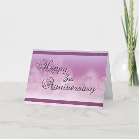 Happy 3rd Anniversary (wedding Anniversary) Card