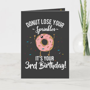 Happy 3rd Birthday Donut Theme Funny Card