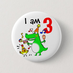 Happy 3rd Birthday ( I am 3 ) Pinback Button
