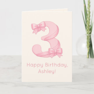 Happy 3rd Birthday Personalized Baby Kids Card