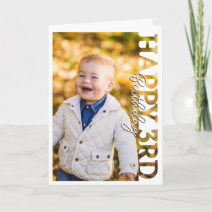 Happy 3rd Birthday Photo college Card