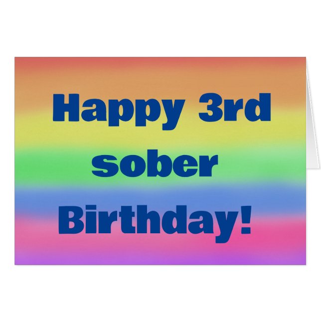 Happy 3rd sober birthday cards (Front Horizontal)