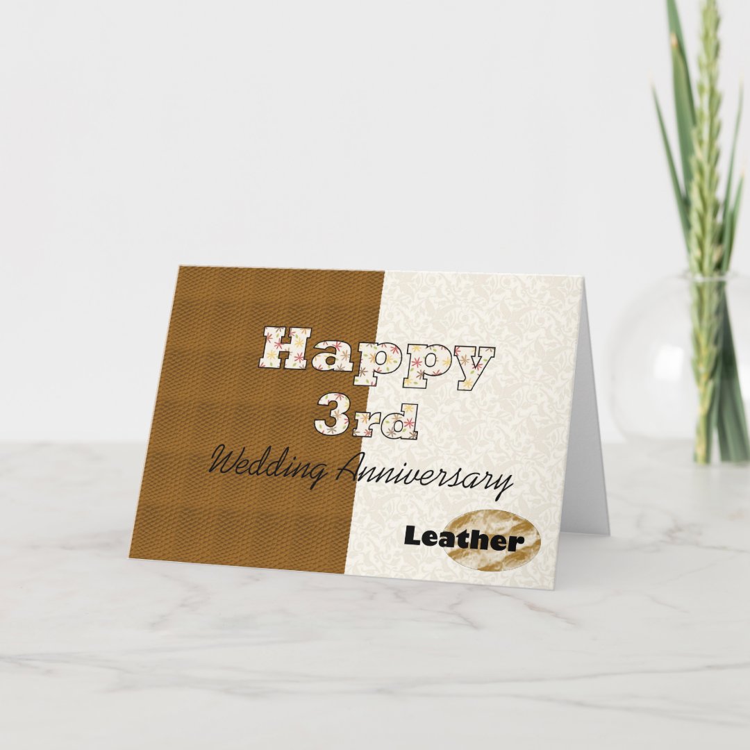 Happy 3rd Wedding Anniversary Card | Zazzle
