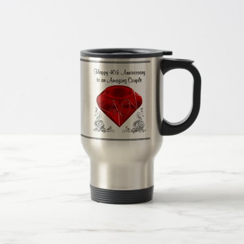 Happy 40th Anniversary Gifts Stainless Travel Mugs