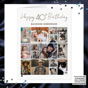 Happy 40th Birthday 15 Multiple Photo Card
