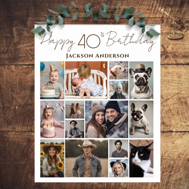 Happy 40th Birthday 15 Multiple Photo  Poster (Creator Uploaded)
