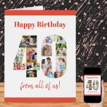 Happy 40th Birthday 40 Number Photo Collage Big<br><div class="desc">Big Birthday Card for a 40th Birthday - ideal for friend, family or work colleague. The design features a photo collage in the shape of a large number 40, which you can make unique with your own photos. Create your own photo collage by adding your photos in a clockwork direction...</div>