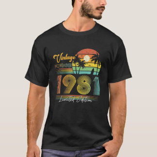 Happy 40Th Birthday 40 Years Old Vintage November T-Shirt