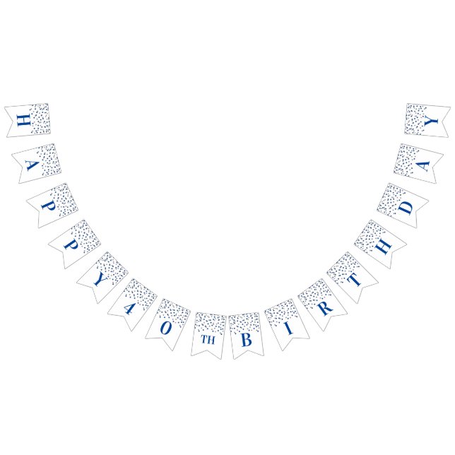 Happy 40th Birthday Banner Blue Silver Confetti (All)