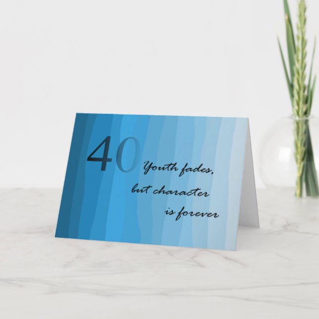 Happy 40th Birthday Blues Card (Front)