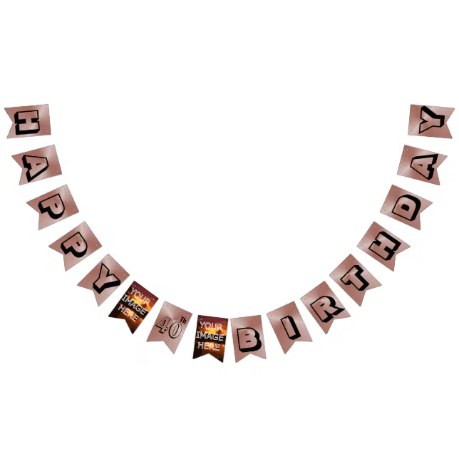 Happy 40th Birthday Bunting With Photos Bunting Flags | Zazzle