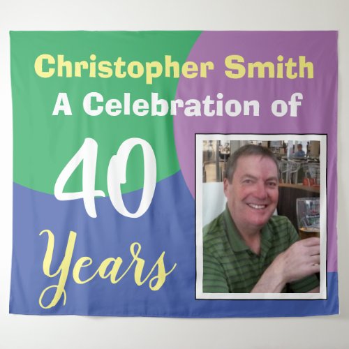 Happy 40th Birthday Celebration with Photo Tapestry