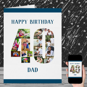 Happy 40th Birthday Dad Number 40 Photo Collage