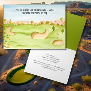Happy 40th Birthday Desert Golf Course Watercolor Card