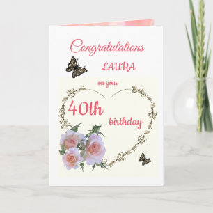 Happy 40th Birthday design greeting Card