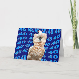 Happy 40th birthday featuring Moluccan Cockatoo Card