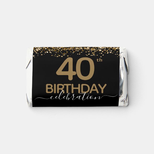 Happy 40th Birthday Fun Bold Confetti Hershey's Mi Miniatures (Front)