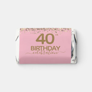 Happy 40th Birthday Fun Bold Confetti Hershey's Miniatures