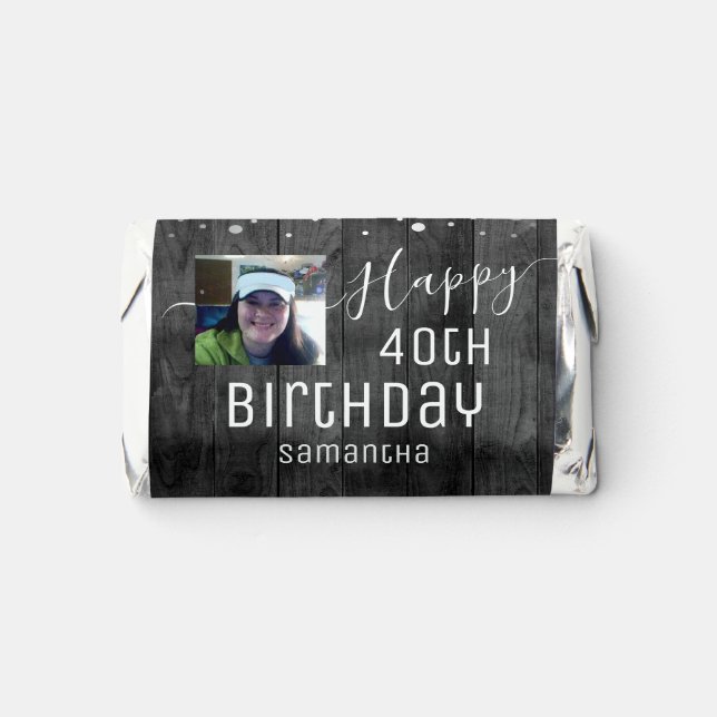 Happy 40th Birthday Fun Bold Confetti Hershey's Miniatures (Front)