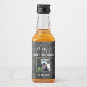 Happy 40th Birthday Fun Bold Confetti Liquor Bottle Label